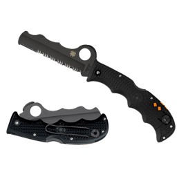 Spyderco C79PSBBK Assist Lightweight 3.69 Folding Part Serrated Black DLC VG10 SS BladeBlack Textured FRN Handle Includes Glass 