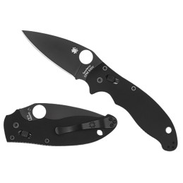 Spyderco C101GPBBK2 Manix 2  3.37 Folding Plain Black DLC CPM S30V SS BladeBlack BiDirectional Texturing G10 Handle Includes Poc