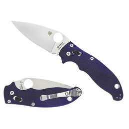 Spyderco C101GPDBL2 Manix 2  3.37 Folding Plain Satin CPM S110V BladeDark Blue Textured G10 Handle Includes Pocket Clip