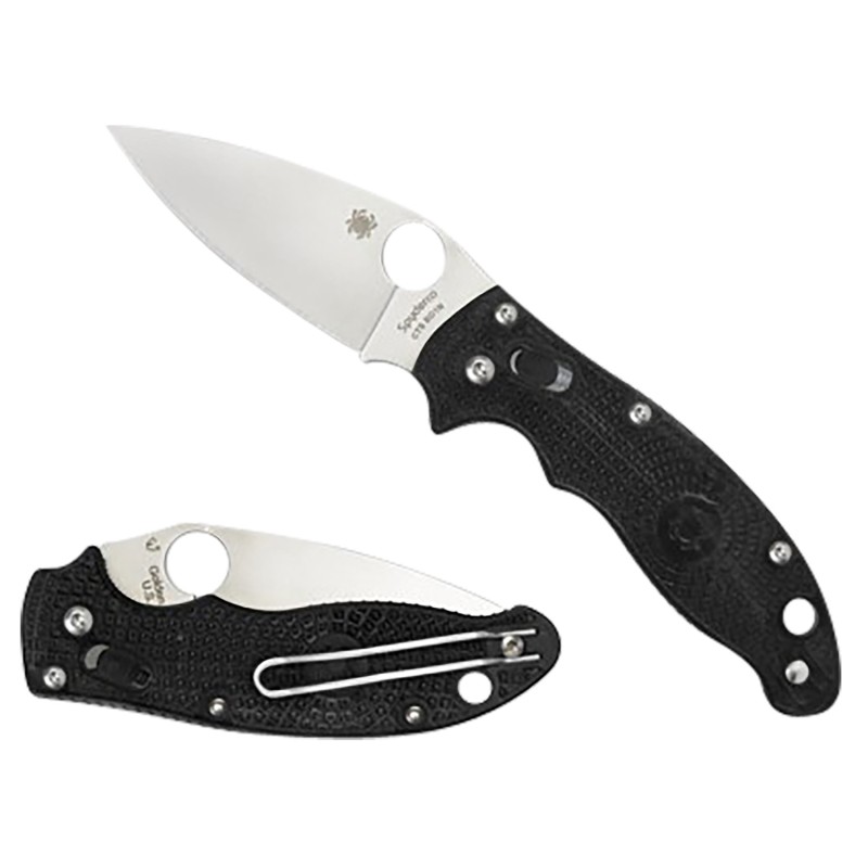 Spyderco C101PBK2 Manix 2 Lightweight 3.37 Folding Plain Satin CTS BD1 SS BladeBlack BiDirectional Texturing FRCP Handle Include