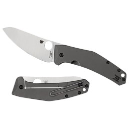 Spyderco C211TIP SpydieChef Salt 3.32 Folding Plain LC200N Blade Satin Titanium Handle Includes Pocket Clip