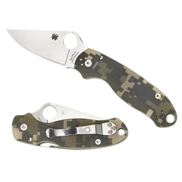 Spyderco C223GPCMO Para 3  2.95 Folding Plain Black DLC CPM S45VN SS BladeDigital Camo Textured G10 Handle Includes Pocket Clip