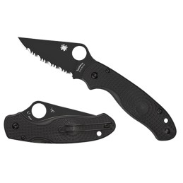 Spyderco C223PBBK Para 3 Lightweight 2.92 Folding Plain Black DLC CTS BD1N SS BladeBlack Textured FRN Handle Includes Pocket Cli