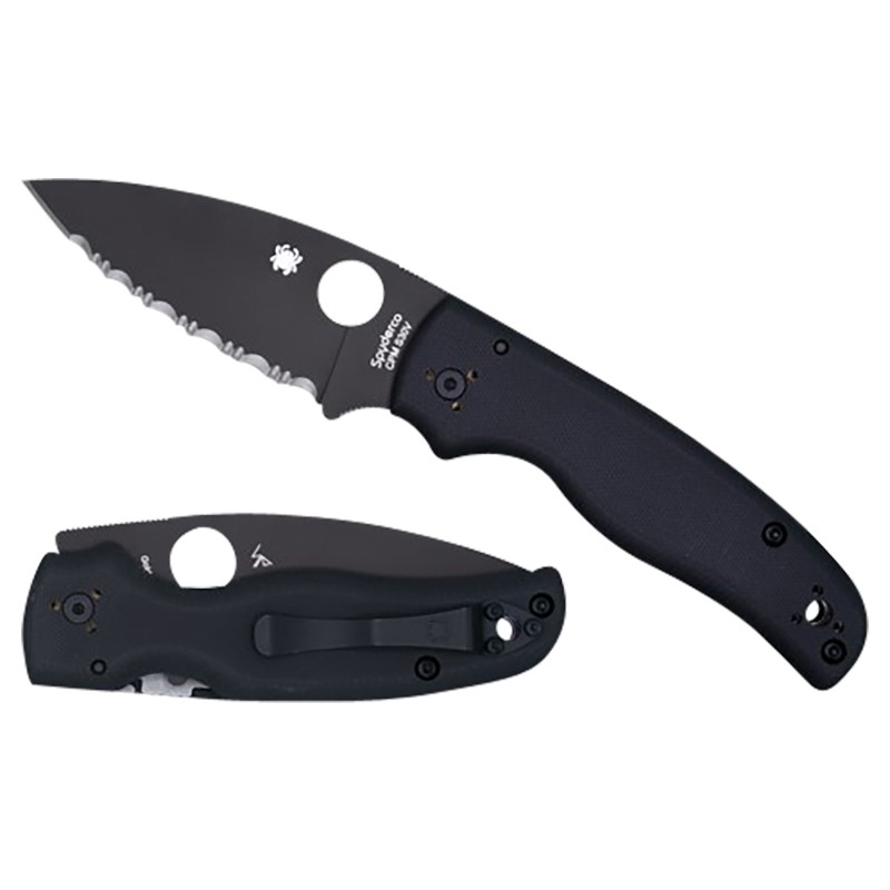 Spyderco C229GPBK Shaman  3.58 Folding Plain Black DLC CPM S30V SS BladeBlack Textured G10 Handle Includes Pocket Clip