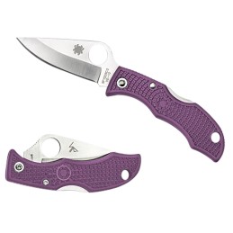 Spyderco LPRP3 Ladybug 3 Salt 1.94 Folding Plain Stonewashed H2 Steel BladePurple BiDirectional Texturing FRN Handle