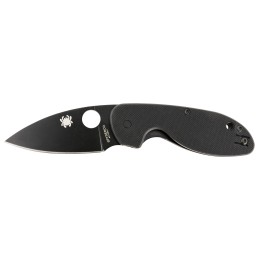 Spyderco C216GPBBK Efficient  2.98 Folding Plain Black DLC 8Cr13MoV SS BladeBlack Textured G10 Handle