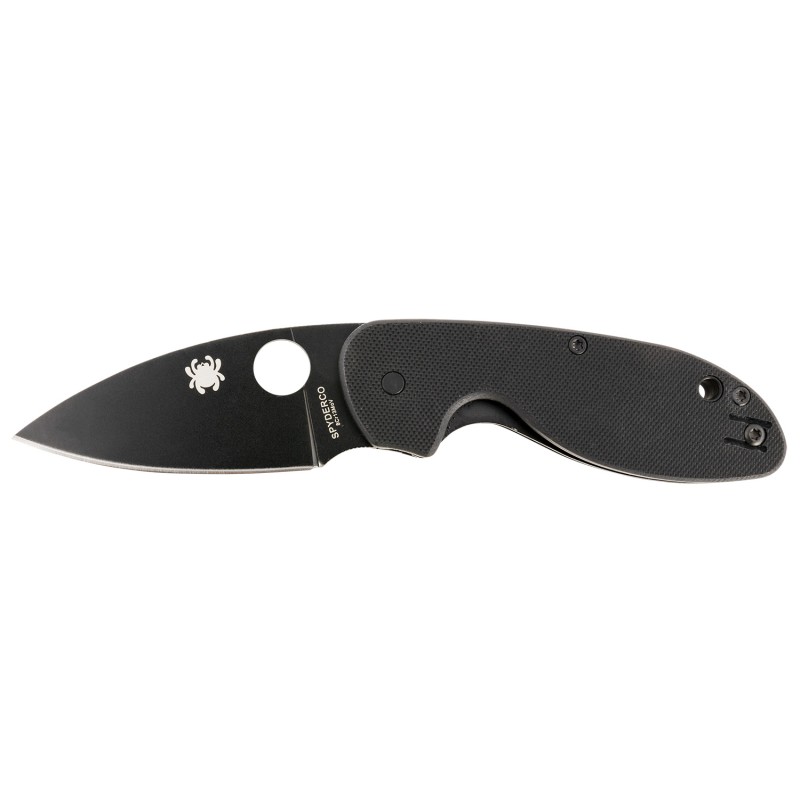 Spyderco C216GPBBK Efficient  2.98 Folding Plain Black DLC 8Cr13MoV SS BladeBlack Textured G10 Handle