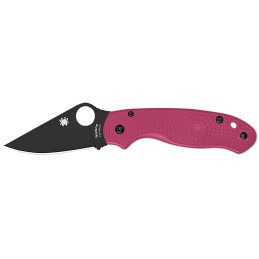 Spyderco C223PNBK Para 3 Lightweight Breast Cancer EDC 2.93 Folding Plain Black DLC BD1N SS Blade Pink Textured FRN Handle