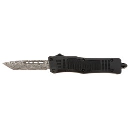 Steel River Knives MT616BDP Spartan  Mini 2.75 OTF Tanto Plain Laser Etched Damascus 440C SS Blade4.25 Black Aluminum Zinc Alloy