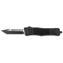 Steel River Knives T618BT Spartan  Medium 3.25 Tanto Plain BlackSilver 440C SS Blade 4.50 Black Aluminum Zinc Alloy Handle