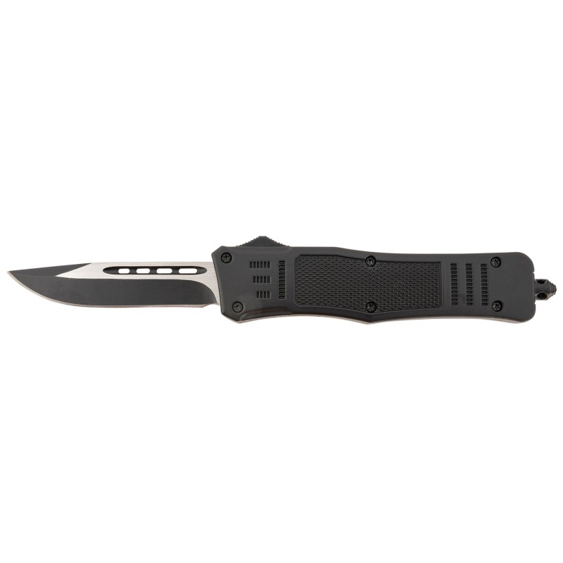 Steel River Knives T618BDP Spartan  Medium 3.25 Drop Point Plain BlackSilver 440C SS Blade 4.50 Black Aluminum Zinc Alloy Handle