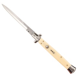 Steel River Knives CISID Spartan  6 Italian Dagger Polished Blade 7 Ivory Synthetic Handle Side Open