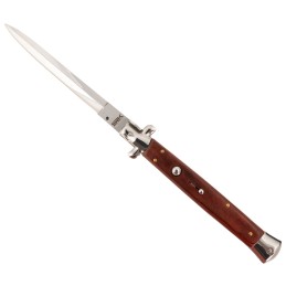 Steel River Knives CIRWD Spartan  6 Italian Dagger Polished Blade 7 Red Wood Handle Side Open