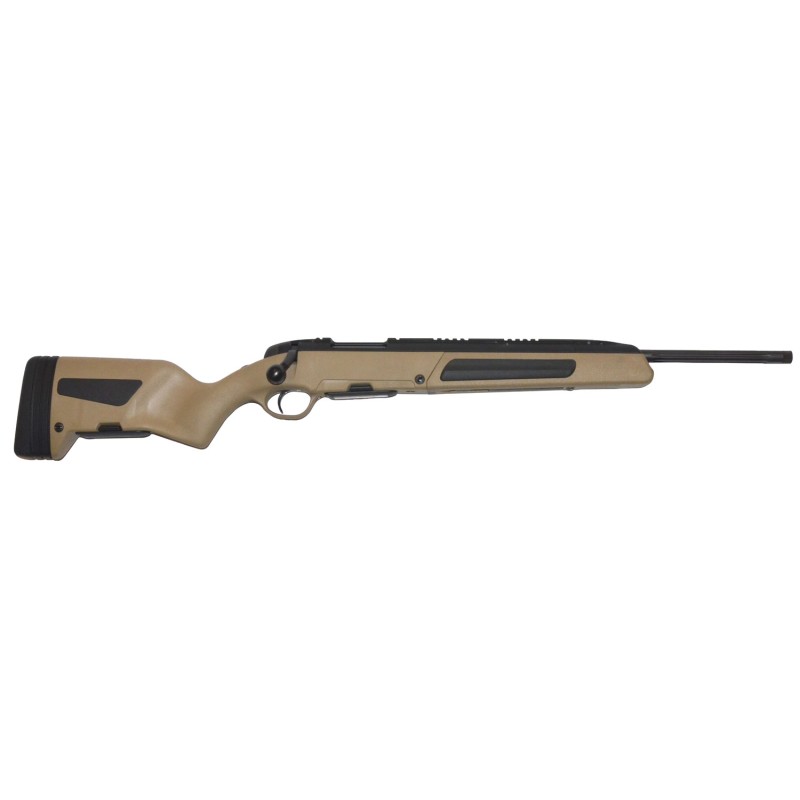 Steyr Arms 263463M Scout  308 Win 51 19 Fluted Black BarrelRec Mud Brown Stock Integrated Base