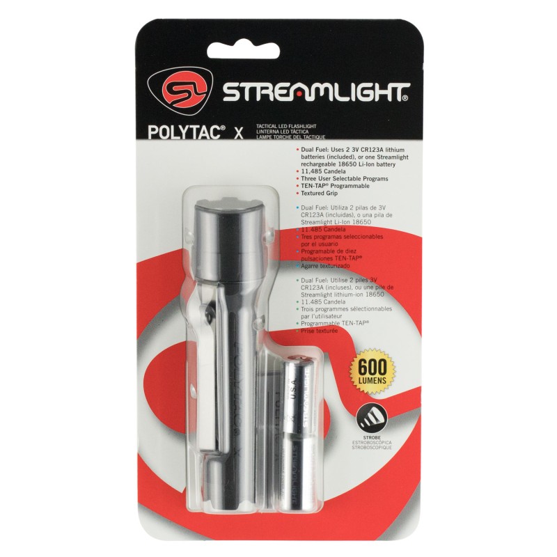 Streamlight 88600 PolyTac X Flashlight  Black 35260600 Lumens White LED