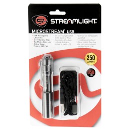 Streamlight 66601 MicroStream USB Pocket Light  Black Anodized 50250 Lumens White C4 LED