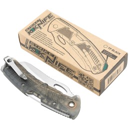 Strike Industries K1TP K1  3.51 Folding Plain AUS8A SS Blade Smoke Textured Polymer Handle Includes Pocket Clip