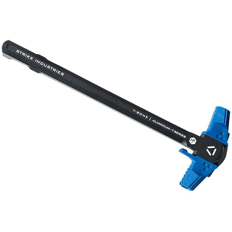 Strike Industries ARTBCH223BKBLU TBone Charging Handle .2235.56x45mm Nato Blue Polymer Handles Aluminum Shaft for AR15