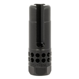 SureFire WARCOMPSPORT5561228 Warcomp Sport Flash Hider 22 Cal 5.56mm 1228 tpi Open Tine 3Prong Ported Black Stainless Steel for 