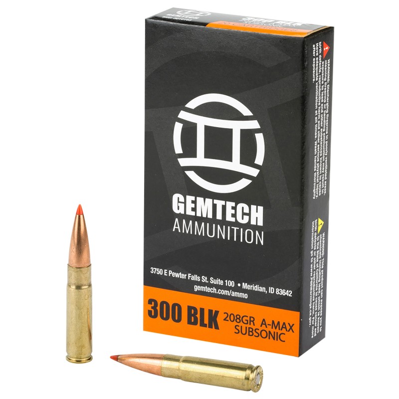 Gemtech 3010163 Subsonic  300 Blackout 208 gr Polymer Tip 20 Per Box