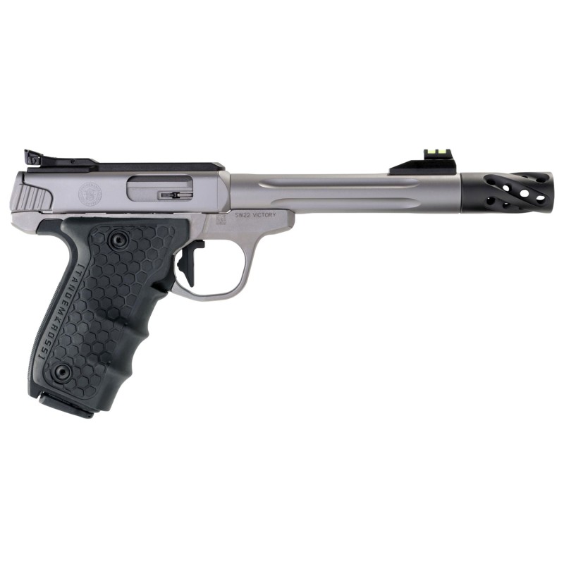 Smith  Wesson 12078 Performance Center Victory Target 22 LR 6 MB 101 Stainless Steel Tandemkross Black HiveGrip with Integrated 