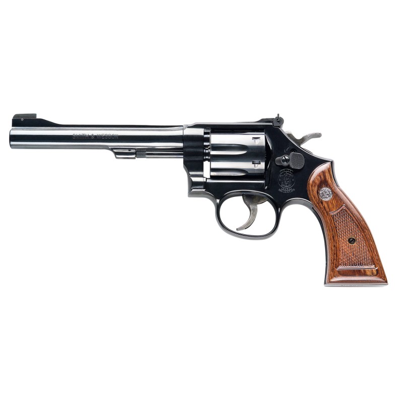 Smith  Wesson 150477 Model 17 Masterpiece CA Compliant 22 LR Bright Blued Carbon Steel 6 Barrel 6rd Cylinder  KFrame Checkered S