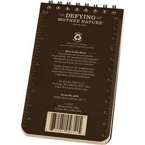 Top Spiral Notebook 3x5 Brown