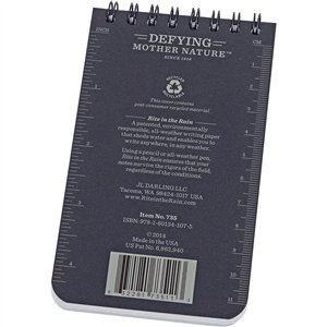 3 x 5 Top Spiral Notebook Blac