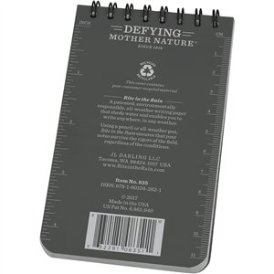 Top Spiral Notebook 3x5 Gray