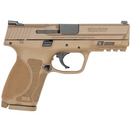 Smith  Wesson LE 12458 MP 2.0  Compact Frame 9mm Luger 151 4 FDE Armornite Steel Barrel Serrated Stainless Steel Slide Polymer F