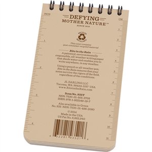 3 x 5 Top Spiral Notebook Tan