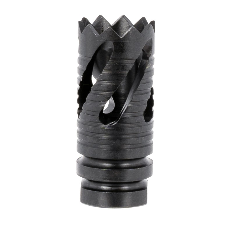 TacFire MZ10219MM Thread Crown Muzzle Brake Black Oxide Steel with 1236 tpi Threads 2.05 OAL  0.87 Diameter for 9mm Luger ARPlat