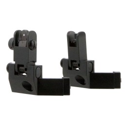 TacFire IS003 45 Degree Flip Up Iron SightSpringloaded  Black Anodized Front and Rear for ARPlatform