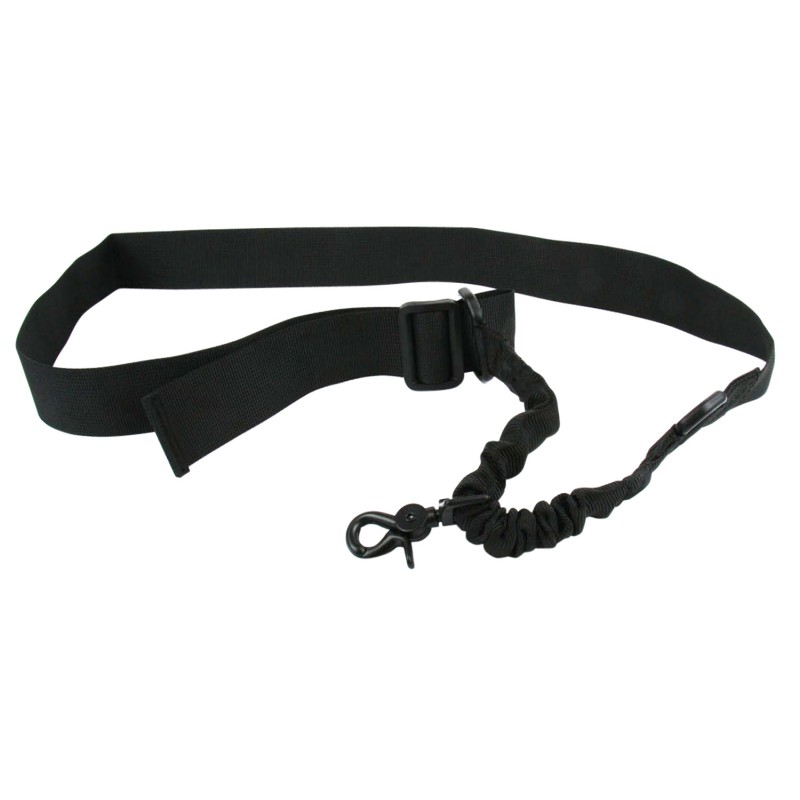 TacFire SL001B Single Point Sling 1.25 W x 2030 L Adjustable Double Bungee Black Nylon Webbing for RifleShotgun