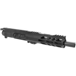 TacFire BU9MM7 Pistol Upper Assembly  9mm Luger Caliber with 7 Black Nitride Barrel Black Anodized 7075T6 Aluminum Receiver  MLO