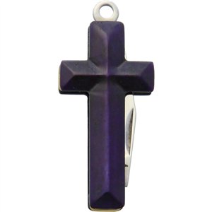Cross Knife Purple Smooth Bone