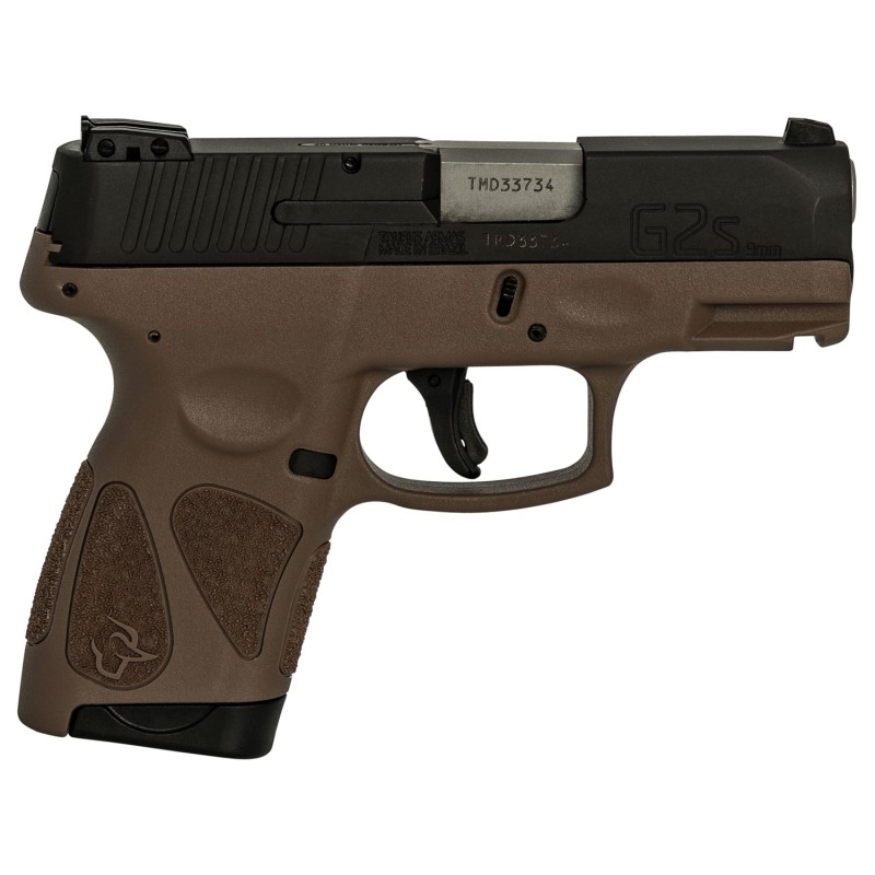 Taurus 1G2S931B G2S  Compact 9mm Luger 71 3.26 Matte Stainless Steel Barrel Matte Black Serrated Slide Brown Polymer Frame wPica