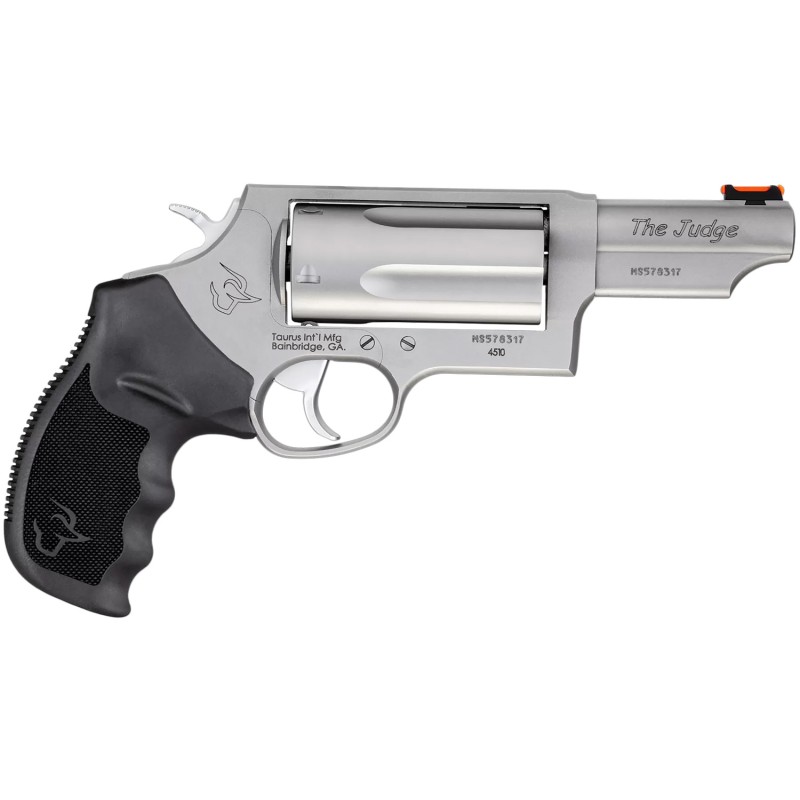 Taurus 2441039MAG Judge Magnum Compact 45 Colt LC410 Mag 5rd 3 Matte Stainless Steel Barrel Cylinder  Frame Black Finger Groove 