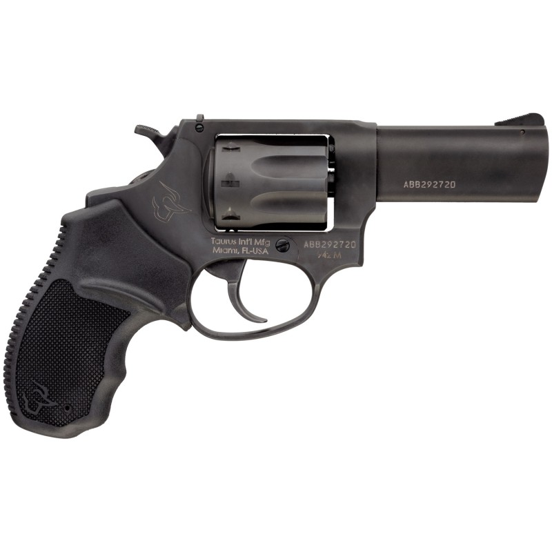 Taurus 2942M031 942  22 WMR 8rd 3 Barrel Overall Matte Black Finish Steel  Finger Grooved Black Polymer Grip