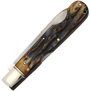 Lockback Cinnamon Bone Damascu