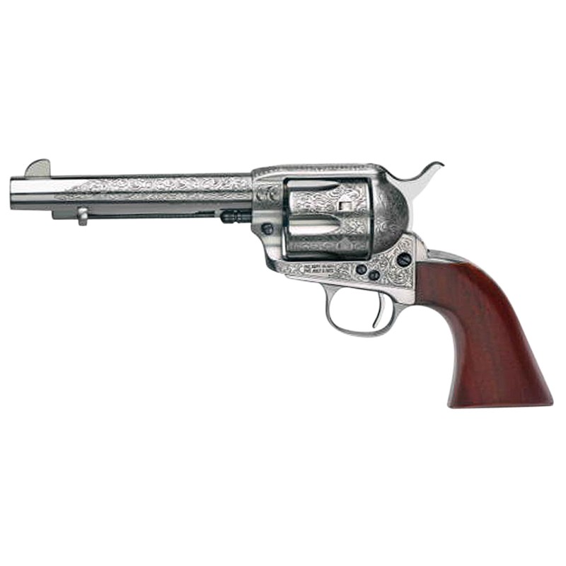 Taylors  Company 550927 1873 Cattleman 45 Colt LC Caliber with 5.50 Barrel 6rd Capacity Cylinder Overall White Floral Engraved F