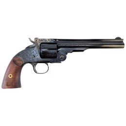 Taylors  Company 550644 Top Break Schofield 45 Colt LC 6rd 7 Blued Engraved Steel Walnut Grip