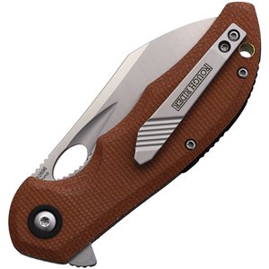 Linerlock Brown Linen Micarta