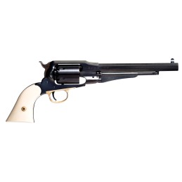 Taylors and Company 550778 Sodbuster Black Powder  SAO 44 Cal Striker Fire 8 6rd Blued 2Piece Ivory Grip