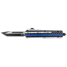 Templar Knife SBTB231 Back The Blue Gen II Small 2.75 OTF Tanto Plain Black 440C SS Blade BlueWhiteBlack Zinc Aluminum Alloy Han