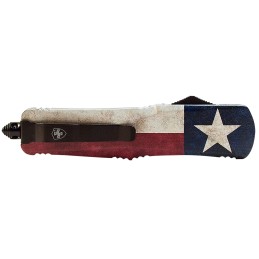 Templar Knife LCAP331 Captain Gen II Large 3.50 OTF Drop Point Plain Black 440C SS Blade RedBlueWhite Star Zinc Aluminum Alloy H