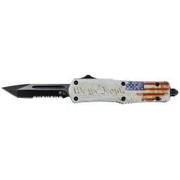 Templar Knife SWTP531 We The People Gen II Small 2.25 OTF Tanto Part Serrated Black 440C SS Blade US Flag Zinc Aluminum Alloy Ha