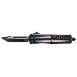 Templar Knife SUS231 US Flag Gen II Small 2.69 OTF Tanto Plain Black Oxide Stonewashed 440C SS Blade4.31 US Flag Aluminum Handle