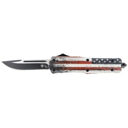 Templar Knife LWUS331 Wood US Flag Gen II Large 3.50 OTF Drop Point Plain US Flag Painted Wood Grain Aluminum Handle Features Gl