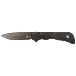 Templar Knife AAABK321 Auto Assist  3.50 Folding Tanto Part Serrated Black Oxide Stonewashed Powder Coated D2 Steel Blade4.25 Ag